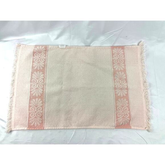 VTG Lot 4 Retro Floral Pink Hand Towels Canon 60s 70s Fringe Reversible - Picture 5 of 14